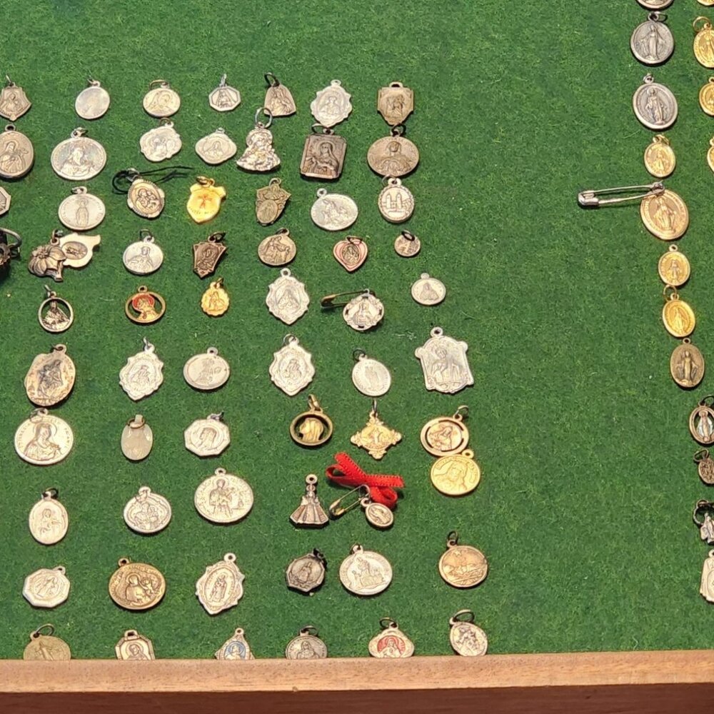 Huge Lot of Around 200 Devotional Catholic Religious Medals, LOW PRICE $1 each